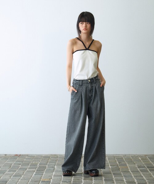 CODE A（コードエー）の「design cut camisole（タンクトップ・レディース・ブラック系4/ホワイト系5/ブラック/ホワイト・00）」の9枚目の写真