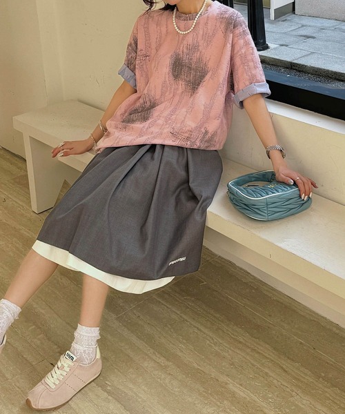 HOOK(フック)の「【HOOK】for girls アートプリントTシャツ (SS)(Tシャツ/カットソー・レディース・ダークグレー/ピンク/ホワイト/ライトグレー/ライトブルー/グレー・FREE)」の21枚目の写真