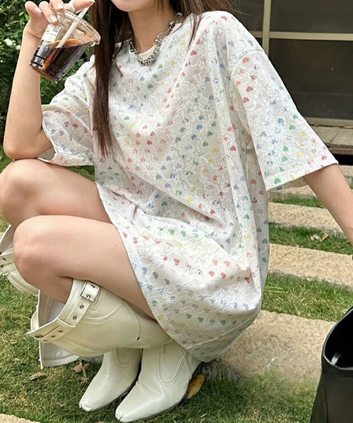 HOOK(フック)の「【HOOK】for girls アートプリントTシャツ (SS)(Tシャツ/カットソー・レディース・ダークグレー/ピンク/ホワイト/ライトグレー/ライトブルー/グレー・FREE)」の20枚目の写真