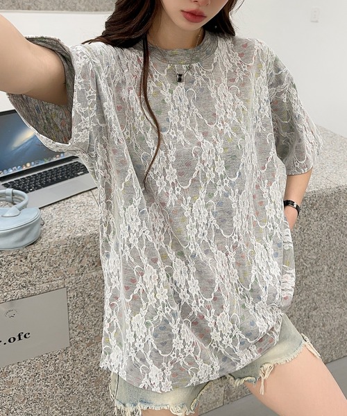 HOOK(フック)の「【HOOK】for girls アートプリントTシャツ (SS)(Tシャツ/カットソー・レディース・ダークグレー/ピンク/ホワイト/ライトグレー/ライトブルー/グレー・FREE)」の11枚目の写真