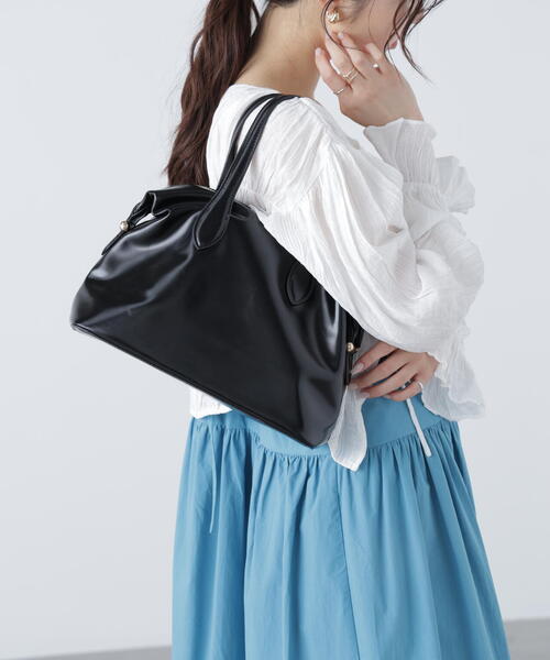 FREE'S MART（フリーズマート）の「◆デイリーボストンバッグ（ボストンバッグ・レディース・ホワイト/ブラック・ﾌﾘ-）」の3枚目の写真