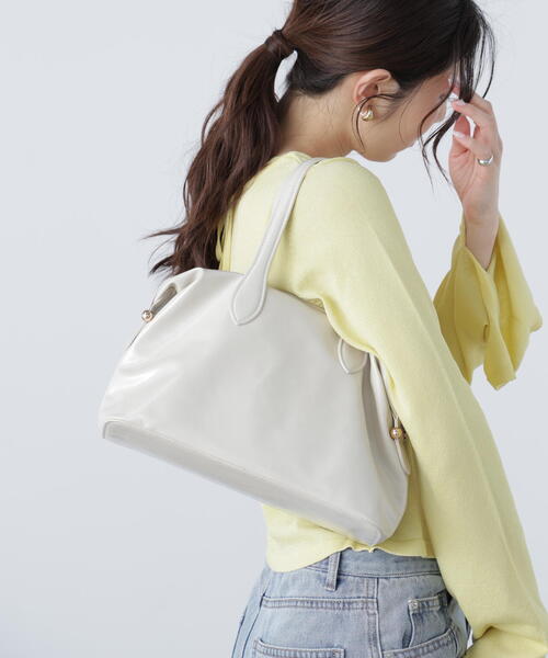 FREE'S MART（フリーズマート）の「◆デイリーボストンバッグ（ボストンバッグ・レディース・ホワイト/ブラック・ﾌﾘ-）」の12枚目の写真