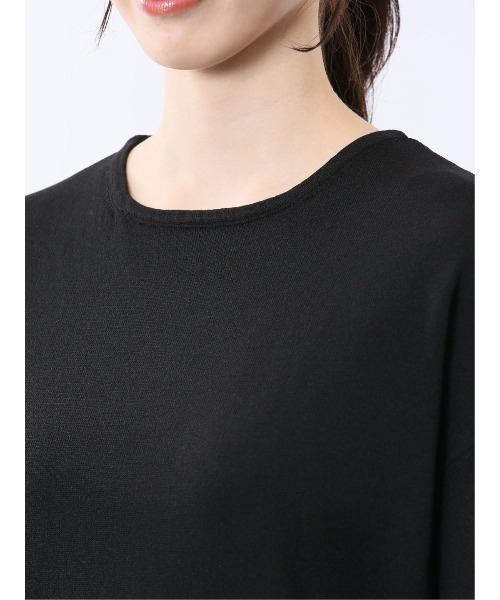 m.f.editorial（エムエフエディトリアル）の「【ハンドウォッシャブル】m.f.エディトリアル レディース クルーネック フレア袖 ニットプルオーバー（ニット/セーター・レディース・ブラック/ピンク系その他/ホワイト・MEDIUM/LARGE）」の10枚目の写真