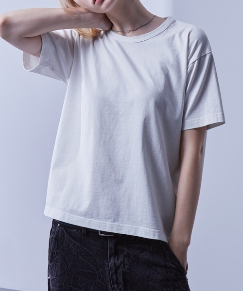 Loose/ルース(ルース)の「スリムフィット コンパクトショートTシャツ(Tシャツ/カットソー・メンズ・ホワイト/ブラック/チャコールグレー/ブルー・S/M/L)」の6枚目の写真