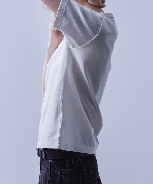 Loose/ルース(ルース)の「スリムフィット コンパクトショートTシャツ(Tシャツ/カットソー・メンズ・ホワイト/ブラック/チャコールグレー/ブルー・S/M/L)」の7枚目の写真