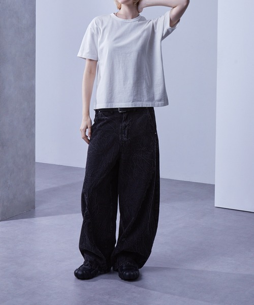 Loose/ルース(ルース)の「スリムフィット コンパクトショートTシャツ(Tシャツ/カットソー・メンズ・ホワイト/ブラック/チャコールグレー/ブルー・S/M/L)」の9枚目の写真