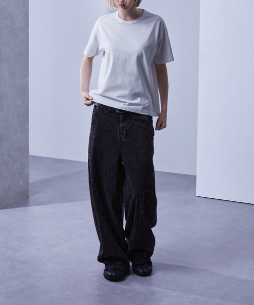 Loose/ルース(ルース)の「スリムフィット コンパクトショートTシャツ(Tシャツ/カットソー・メンズ・ホワイト/ブラック/チャコールグレー/ブルー・S/M/L)」の10枚目の写真
