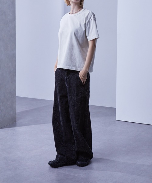 Loose/ルース(ルース)の「スリムフィット コンパクトショートTシャツ(Tシャツ/カットソー・メンズ・ホワイト/ブラック/チャコールグレー/ブルー・S/M/L)」の11枚目の写真