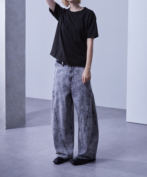 Loose/ルース(ルース)の「スリムフィット コンパクトショートTシャツ(Tシャツ/カットソー・メンズ・ホワイト/ブラック/チャコールグレー/ブルー・S/M/L)」の20枚目の写真