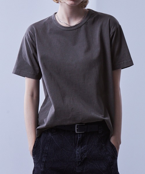 関税なし【RECTO】カシミアブレンド ルーズフィット Tシャツ スリムフィット コンパクトショートTシャツ（Tシャツ/カットソー