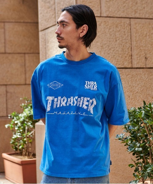THRASHER(スラッシャー)の「『THRASHER/スラッシャー』GAME LOGO PIGMENT半袖TEE (Tシャツ/カットソー・メンズ・ブラウン/ブラック系2/ブラック系4/ブルー/ブラック系1・L/M)」の5枚目の写真