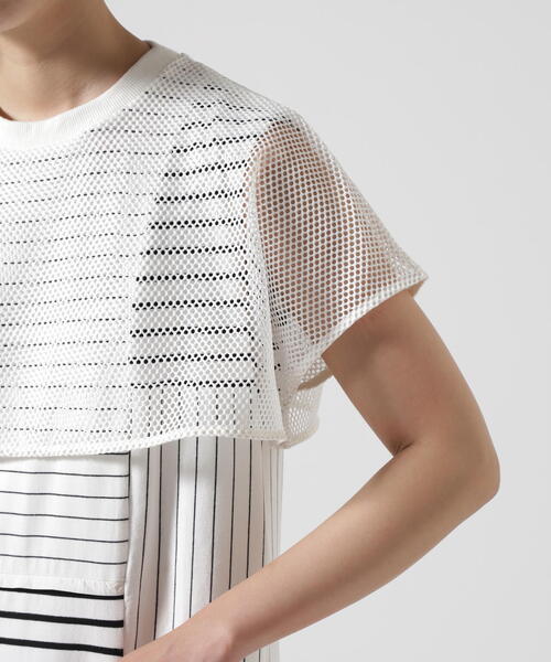 AULA AILA（アウラアイラ）の「AULA AILA/アウラアイラ/BORDER COMBINATION ONE PIECE/ボーダーコンビネーションワンピース（ワンピース・レディース・ブラック/ホワイト系2・0）」の13枚目の写真