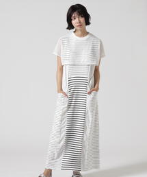 AULA AILA（アウラアイラ）の「AULA AILA/アウラアイラ/BORDER COMBINATION ONE PIECE/ボーダーコンビネーションワンピース（ワンピース）」