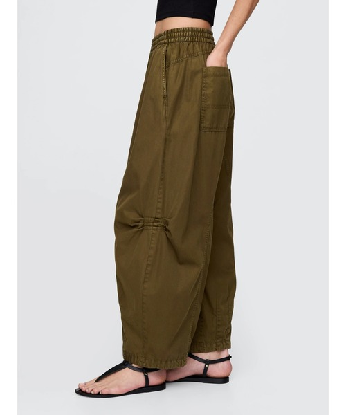 GAP ミッドライズツイルバレルパンツ ダークオリーブ S 中古 セール】ミッドライズ ツイル バレルパンツ（その他パンツ