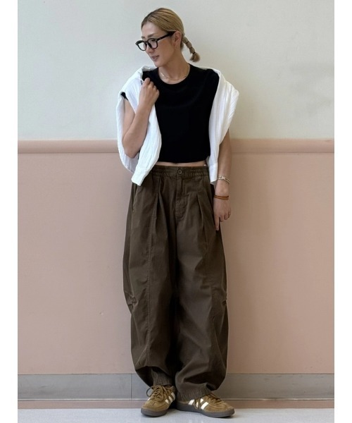 GAP ミッドライズツイルバレルパンツ ダークオリーブ S 中古 セール】ミッドライズ ツイル バレルパンツ（その他パンツ