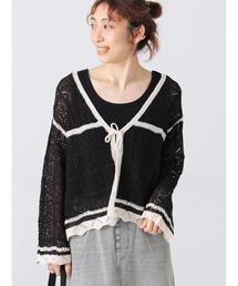 ◎クロシェ編み風ショートカーディガン