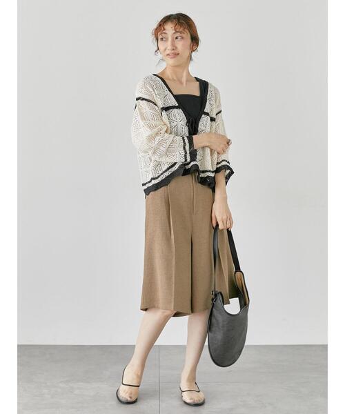 Lugnoncure(ルノンキュール)の「◎クロシェ編み風ショートカーディガン(カーディガン/ボレロ・レディース・ブラック/ブラウン/キナリ・F)」の7枚目の写真