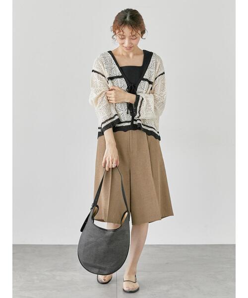 Lugnoncure(ルノンキュール)の「◎クロシェ編み風ショートカーディガン(カーディガン/ボレロ・レディース・ブラック/ブラウン/キナリ・F)」の8枚目の写真