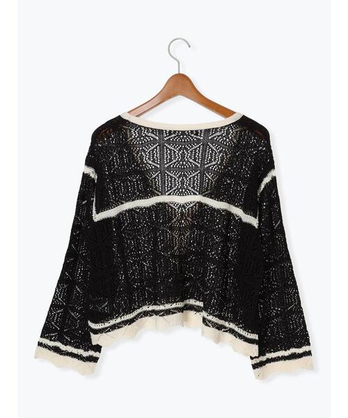 Lugnoncure(ルノンキュール)の「◎クロシェ編み風ショートカーディガン(カーディガン/ボレロ・レディース・ブラック/ブラウン/キナリ・F)」の17枚目の写真