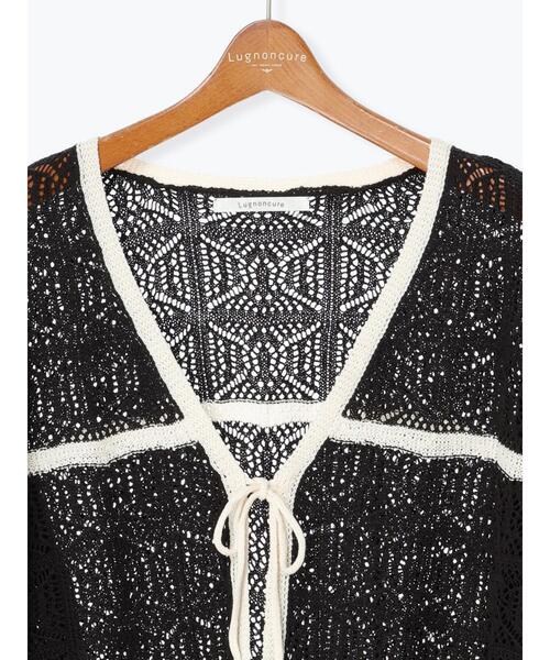 Lugnoncure(ルノンキュール)の「◎クロシェ編み風ショートカーディガン(カーディガン/ボレロ・レディース・ブラック/ブラウン/キナリ・F)」の18枚目の写真