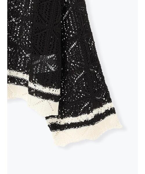 Lugnoncure(ルノンキュール)の「◎クロシェ編み風ショートカーディガン(カーディガン/ボレロ・レディース・ブラック/ブラウン/キナリ・F)」の19枚目の写真