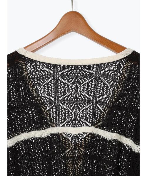 Lugnoncure(ルノンキュール)の「◎クロシェ編み風ショートカーディガン(カーディガン/ボレロ・レディース・ブラック/ブラウン/キナリ・F)」の21枚目の写真