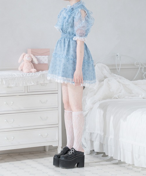 セール】花柄ボウタイフレアワンピース（ワンピース）｜Pal elfy（パル