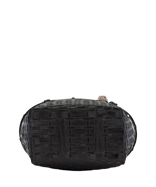 美品Ameri MEDI TRAPEZE RATTAN COMBI BAG 黒 Ameri（アメリ）の「MEDI TRAPEZE RATTAN COMBI BAG（かごバッグ