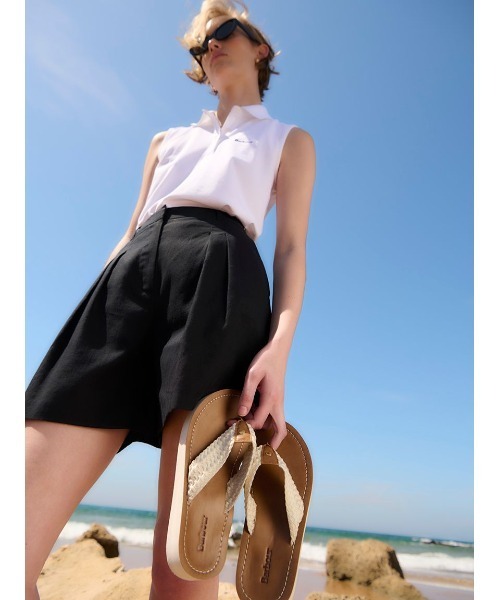 Barbour（バブアー）の「Luna コットンリネンショーツ（その他パンツ・レディース・ベージュ/ブラック・8/10）」の3枚目の写真