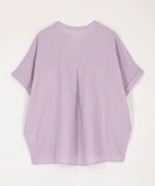 Grand PARK（グランドパーク）の「爽やか吸水速乾リネン　スキッパーシャツ（シャツ/ブラウス・レディース・ネイビー/ラベンダー/イエロー/ホワイト/グリーン/サックスブルー・FREE）」の21枚目の写真