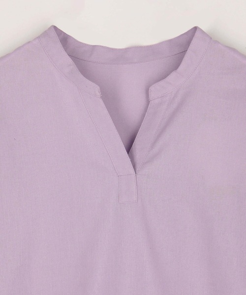 Grand PARK（グランドパーク）の「爽やか吸水速乾リネン　スキッパーシャツ（シャツ/ブラウス・レディース・ネイビー/ラベンダー/イエロー/ホワイト/グリーン/サックスブルー・FREE）」の22枚目の写真