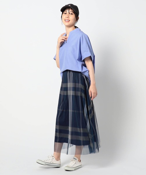 Grand PARK（グランドパーク）の「爽やか吸水速乾リネン　スキッパーシャツ（シャツ/ブラウス・レディース・ネイビー/ラベンダー/イエロー/ホワイト/グリーン/サックスブルー・FREE）」の10枚目の写真