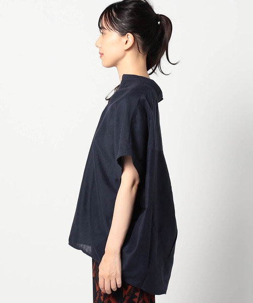 Grand PARK（グランドパーク）の「爽やか吸水速乾リネン　スキッパーシャツ（シャツ/ブラウス・レディース・ネイビー/ラベンダー/イエロー/ホワイト/グリーン/サックスブルー・FREE）」の13枚目の写真