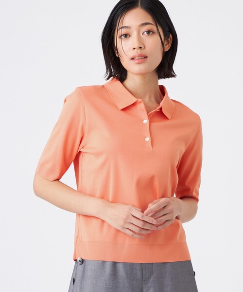 TRANS WORK(トランスワーク)の「【ウォッシャブル】セーターマシン(Tシャツ/カットソー・レディース・ネイビー/オレンジ・38/40)」の1枚目の写真