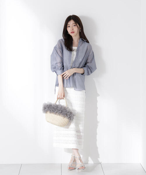 PROPORTION BODY DRESSING（プロポーションボディドレッシング）の「シアーシャツ / 1215210613（シャツ/ブラウス・レディース・カーキ/ブラック系その他/ブルー・FREE）」の13枚目の写真