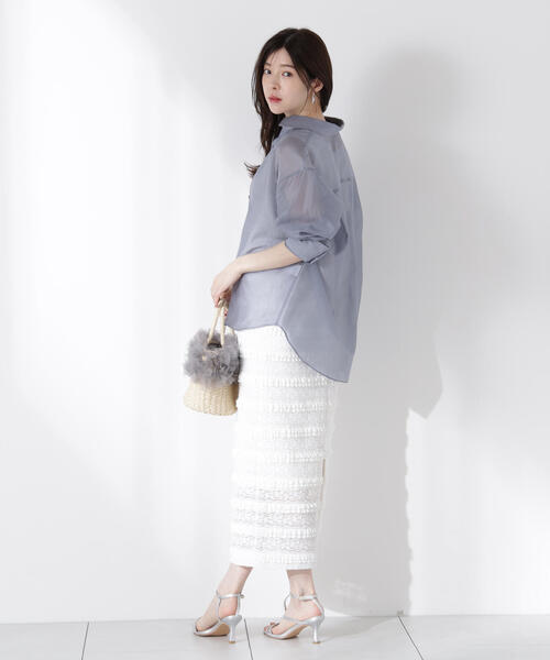 PROPORTION BODY DRESSING（プロポーションボディドレッシング）の「シアーシャツ / 1215210613（シャツ/ブラウス・レディース・カーキ/ブラック系その他/ブルー・FREE）」の14枚目の写真