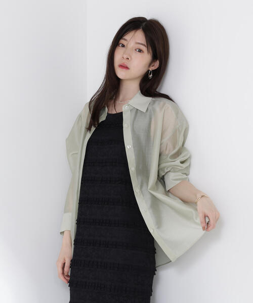 PROPORTION BODY DRESSING（プロポーションボディドレッシング）の「シアーシャツ / 1215210613（シャツ/ブラウス・レディース・カーキ/ブラック系その他/ブルー・FREE）」の18枚目の写真