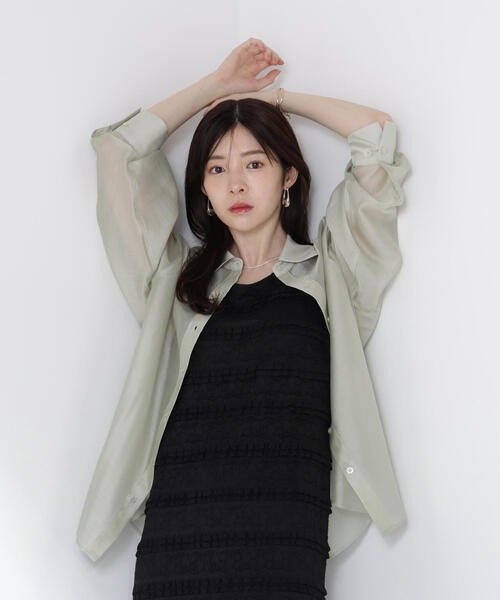 PROPORTION BODY DRESSING（プロポーションボディドレッシング）の「シアーシャツ / 1215210613（シャツ/ブラウス・レディース・カーキ/ブラック系その他/ブルー・FREE）」の22枚目の写真