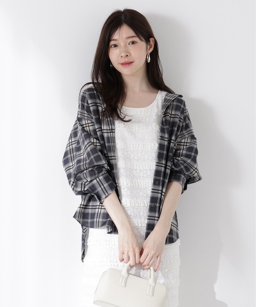 PROPORTION BODY DRESSING（プロポーションボディドレッシング）の「シアーシャツ / 1215210613（シャツ/ブラウス・レディース・カーキ/ブラック系その他/ブルー・FREE）」の2枚目の写真