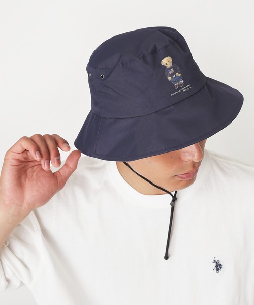 WEB限定】遮光 オールウェザー レインバケットハット ”FLAG BEAR