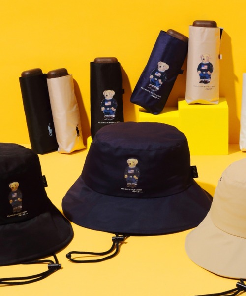 WEB限定】遮光 晴雨兼用 レインハット ”FLAG BEAR” ポロベア