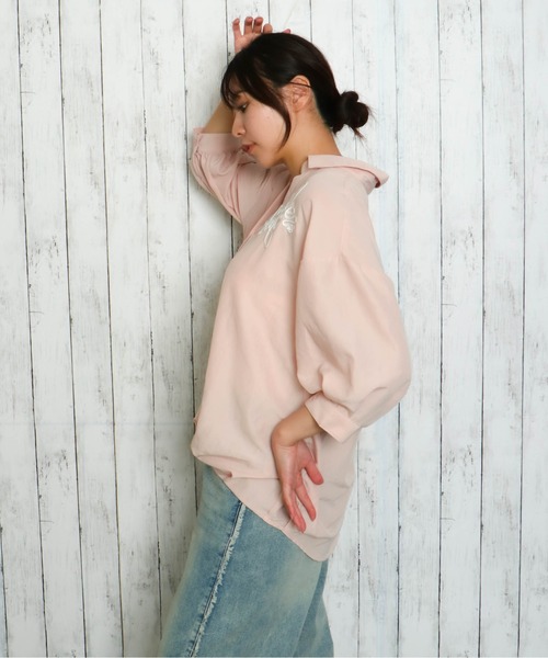 GORGE(ゴージ)の「《立体コード刺繍×ゆるシルエット》レディース シャツブラウス 五分袖 春夏秋(シャツ/ブラウス・レディース・ピンク/オフホワイト/イエロー/その他5・F)」の8枚目の写真