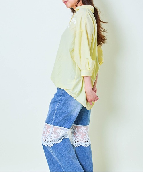 GORGE(ゴージ)の「《立体コード刺繍×ゆるシルエット》レディース シャツブラウス 五分袖 春夏秋(シャツ/ブラウス・レディース・ピンク/オフホワイト/イエロー/その他5・F)」の11枚目の写真
