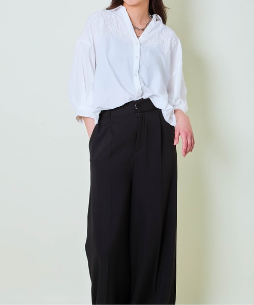 GORGE(ゴージ)の「《立体コード刺繍×ゆるシルエット》レディース シャツブラウス 五分袖 春夏秋(シャツ/ブラウス・レディース・ピンク/オフホワイト/イエロー/その他5・F)」の13枚目の写真