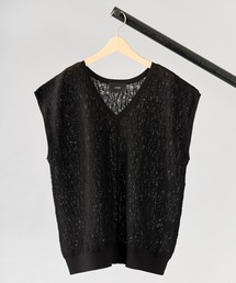 ニット セーター 「 c/est / シーエ 」 Emilia Jacguard Knit Vest　 レディース メンズ notch.（ファッション） ニット セーター コード刺繍シアニット