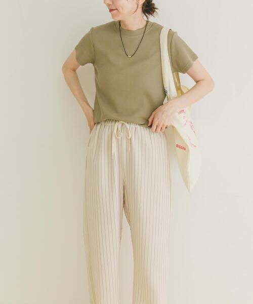ITEMS URBANRESEARCH(アイテムズ アーバンリサーチ)の「ワッフル半袖Tシャツ(Tシャツ/カットソー・レディース・ホワイト/ベージュ/グレー/チャコールグレー・FREE)」の5枚目の写真
