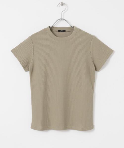 ITEMS URBANRESEARCH(アイテムズ アーバンリサーチ)の「ワッフル半袖Tシャツ(Tシャツ/カットソー・レディース・ホワイト/ベージュ/グレー/チャコールグレー・FREE)」の6枚目の写真