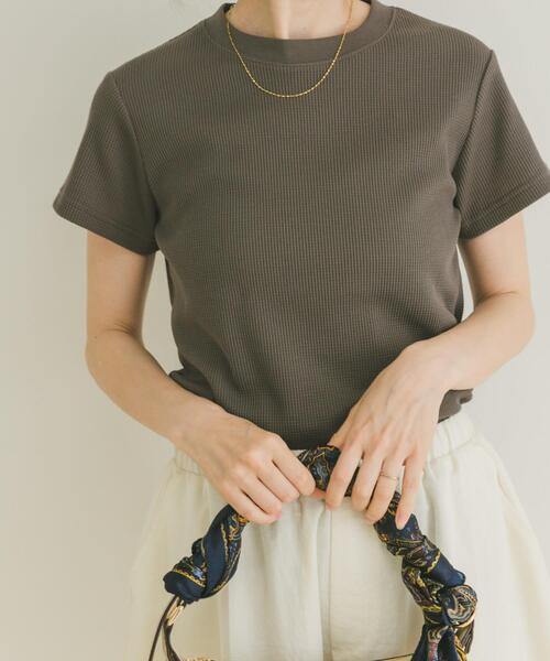 ITEMS URBANRESEARCH(アイテムズ アーバンリサーチ)の「ワッフル半袖Tシャツ(Tシャツ/カットソー・レディース・ホワイト/ベージュ/グレー/チャコールグレー・FREE)」の8枚目の写真