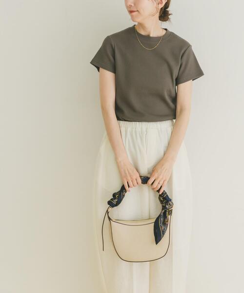 ITEMS URBANRESEARCH(アイテムズ アーバンリサーチ)の「ワッフル半袖Tシャツ(Tシャツ/カットソー・レディース・ホワイト/ベージュ/グレー/チャコールグレー・FREE)」の11枚目の写真