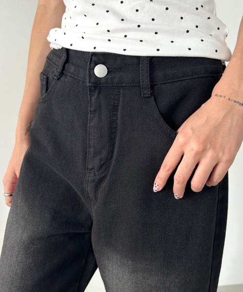 Bamm(バム)の「ルーズワイドデニムパンツ(デニムパンツ・レディース・ブラック・M/L)」の3枚目の写真